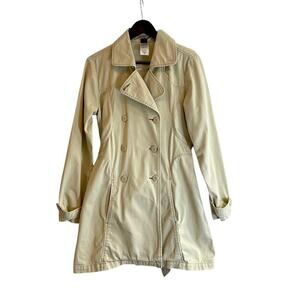 Patagonia Negril Organic Cotton Double Breasted Trench Coat Womens Size XS